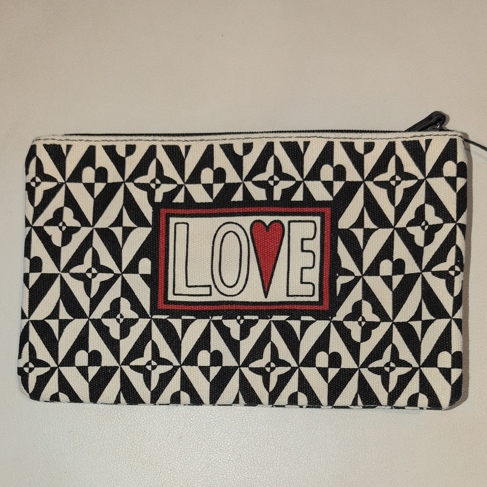 Brighton Black and White Love Wristlet